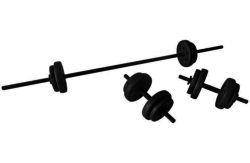 Pro Fitness Vinyl Barbell Dumbbell Set - 25kg